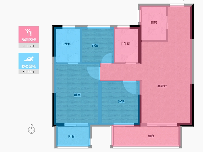 河南省-郑州市-大正•水晶森林-78.00-户型库-动静分区