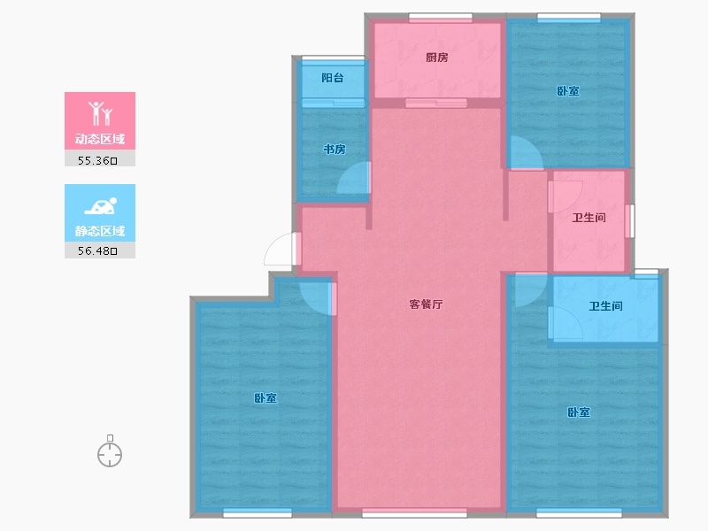 山东省-烟台市-中海万锦公馆-100.50-户型库-动静分区