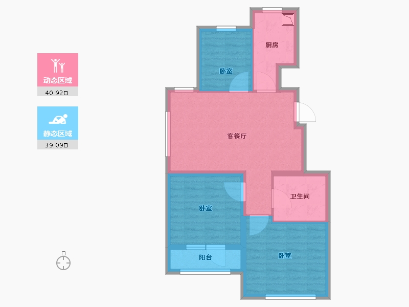 山东省-烟台市-中北金岭世嘉三期-71.01-户型库-动静分区