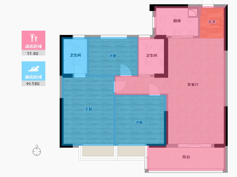 江西省-宜春市-万载碧桂园-86.40-户型库-动静分区