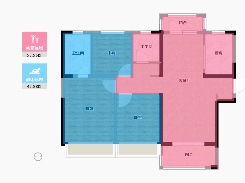 河南省-郑州市-融信朗悦·时光之城-88.00-户型库-动静分区