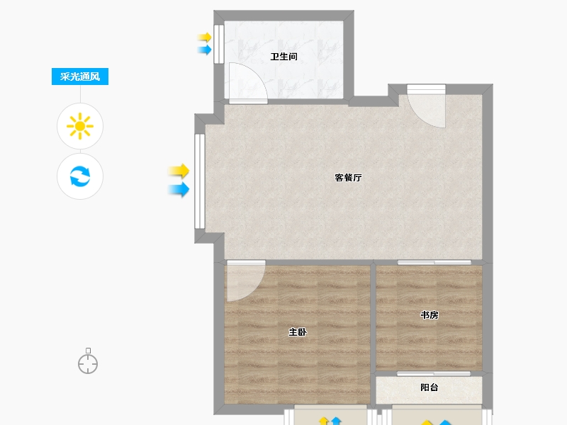 山东省-济南市-拉菲微公馆-52.00-户型库-采光通风