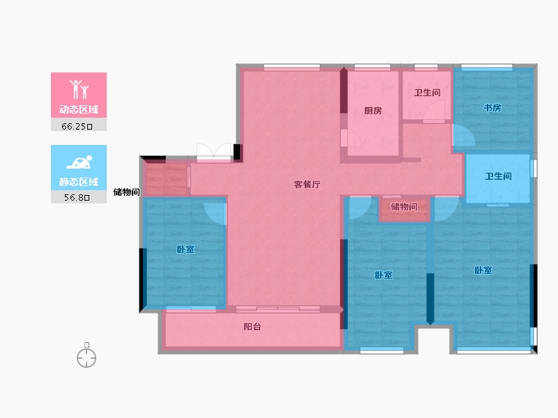 浙江省-绍兴市-诸暨中南樾府-111.00-户型库-动静分区