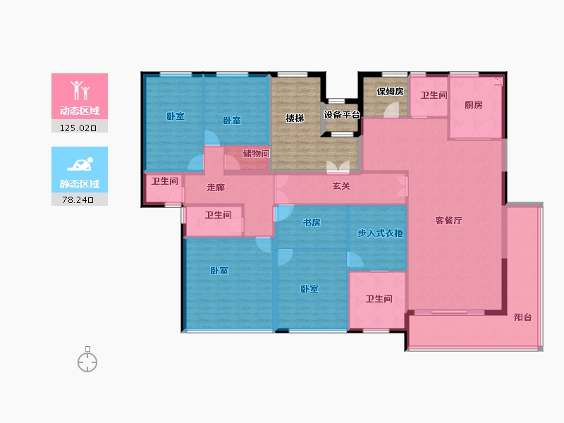 河南省-郑州市-兰溪上苑-206.00-户型库-动静分区