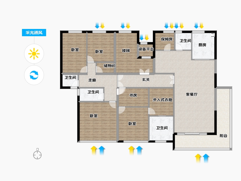 河南省-郑州市-兰溪上苑-206.00-户型库-采光通风