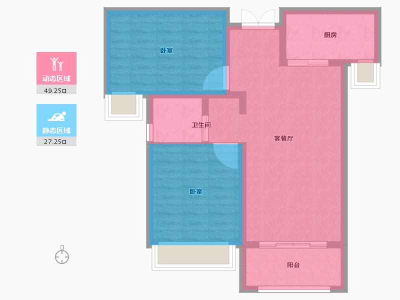 河南省-郑州市-荣邦城-68.44-户型库-动静分区