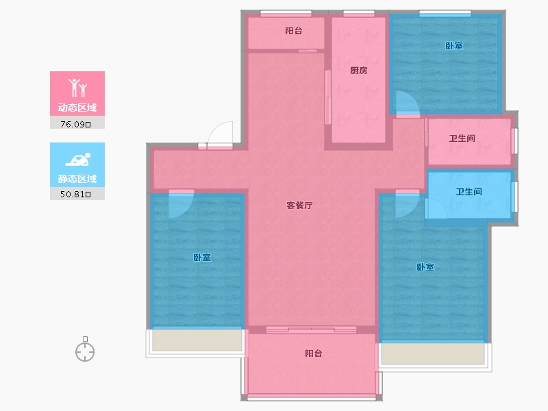 河南省-安阳市-琛凯泓园-113.38-户型库-动静分区