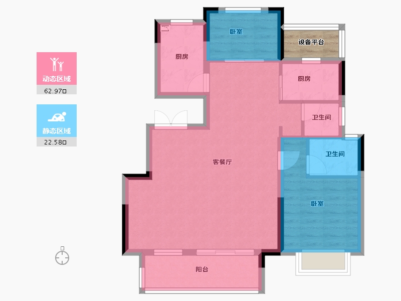 安徽省-合肥市-旭辉玖著-79.63-户型库-动静分区