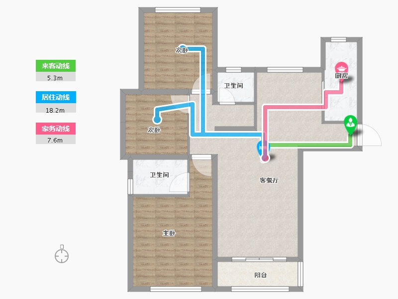 河南省-安阳市-紫薇壹號西韵-108.33-户型库-动静线