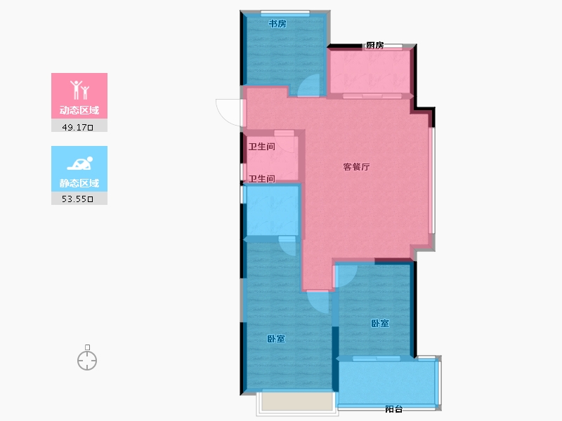 浙江省-舟山市-东投明越台-92.00-户型库-动静分区