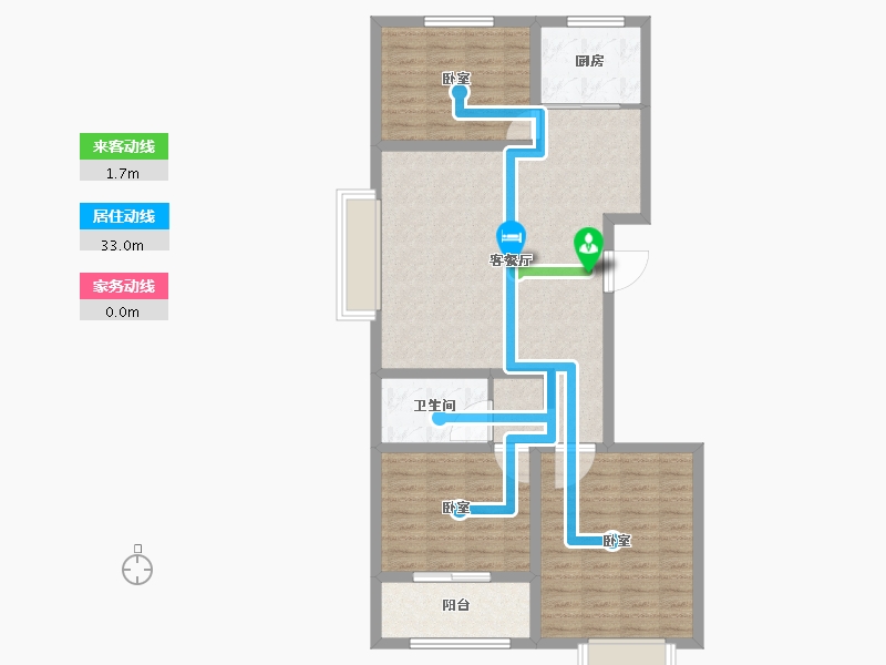 山东省-聊城市-鼎阳滨河苑-91.61-户型库-动静线