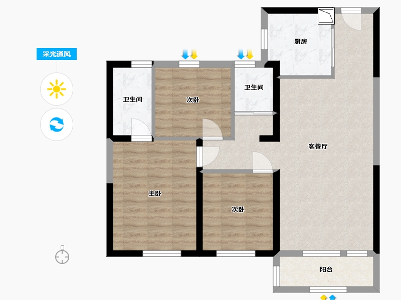 山东省-日照市-碧桂园德瑞·天悦府-81.57-户型库-采光通风