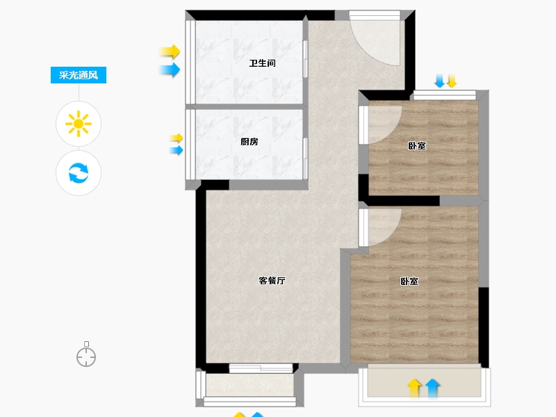 河南省-安阳市-水木清华龙熙地-54.00-户型库-采光通风