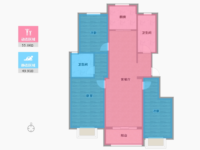 山东省-烟台市-丰金紫金山庄-94.00-户型库-动静分区