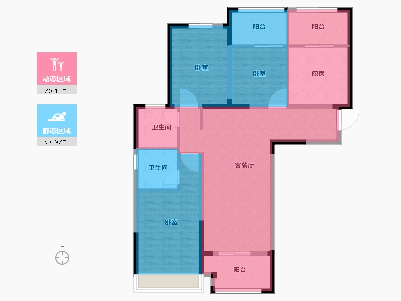 河南省-郑州市-正商林溪铭筑-111.35-户型库-动静分区