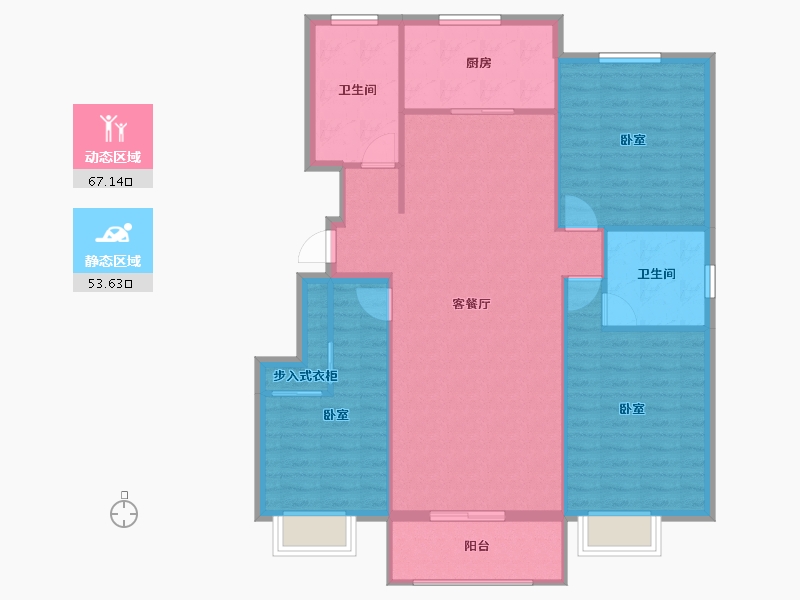 山东省-烟台市-丰金紫金山庄-111.05-户型库-动静分区