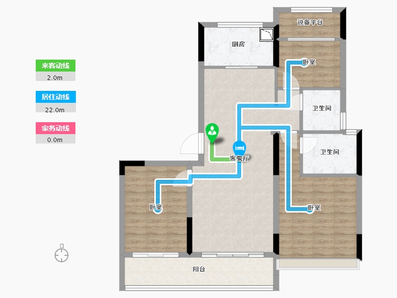 浙江省-舟山市-东梁府-92.00-户型库-动静线