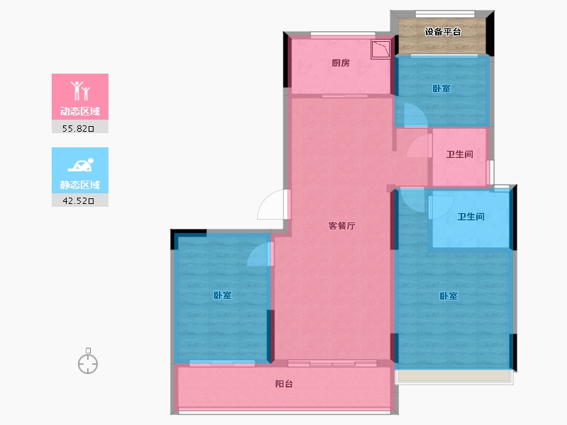 浙江省-舟山市-东梁府-92.00-户型库-动静分区