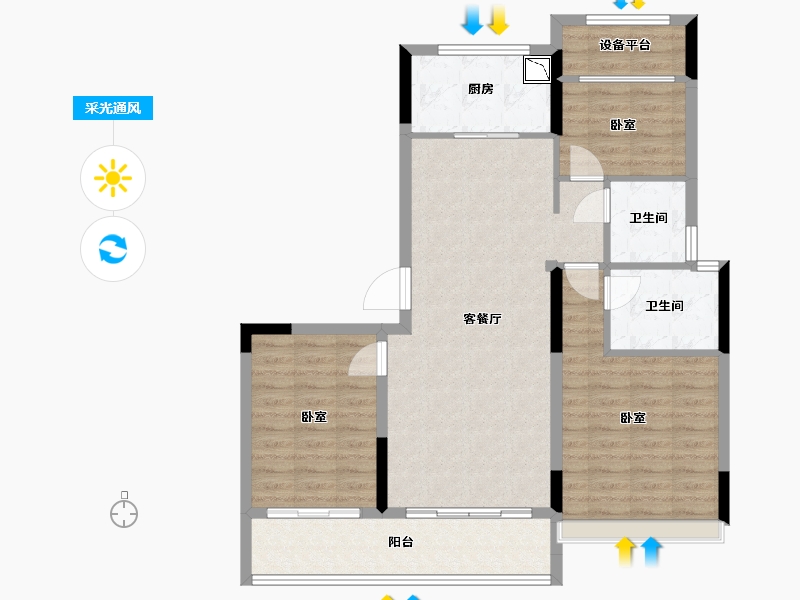 浙江省-舟山市-东梁府-92.00-户型库-采光通风