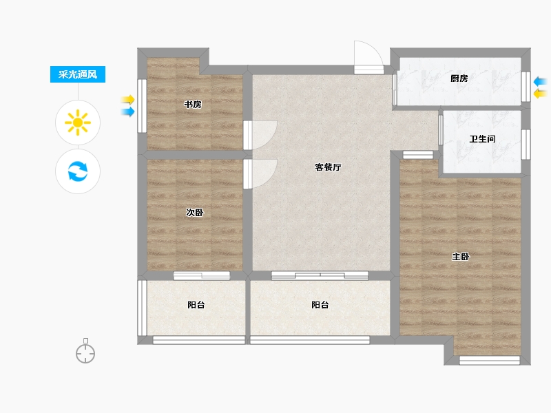 江西省-宜春市-宜春金沙广场-73.60-户型库-采光通风