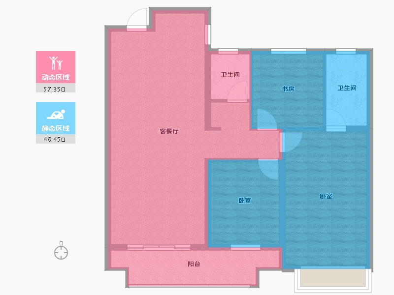 山东省-烟台市-恒达祥合院-94.00-户型库-动静分区