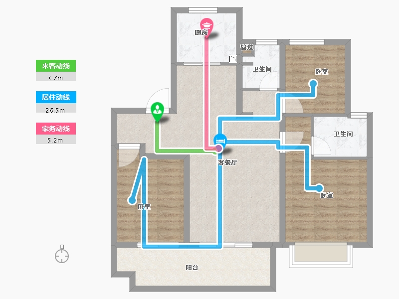 安徽省-合肥市-银城旭辉樾溪臺-90.01-户型库-动静线