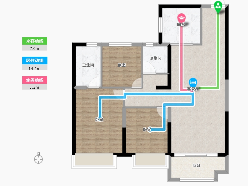 山东省-德州市-齐河金辰·天悦壹品-91.99-户型库-动静线