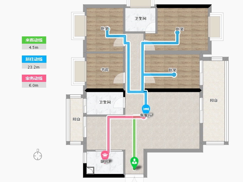 福建省-龙岩市-武平福景公园壹号-98.92-户型库-动静线