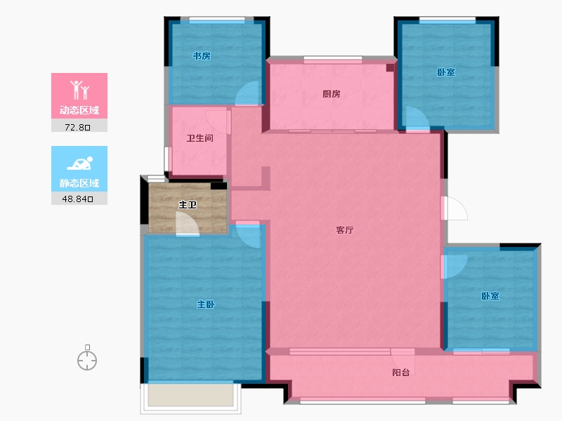 山东省-威海市-龙湖春江天境-113.82-户型库-动静分区