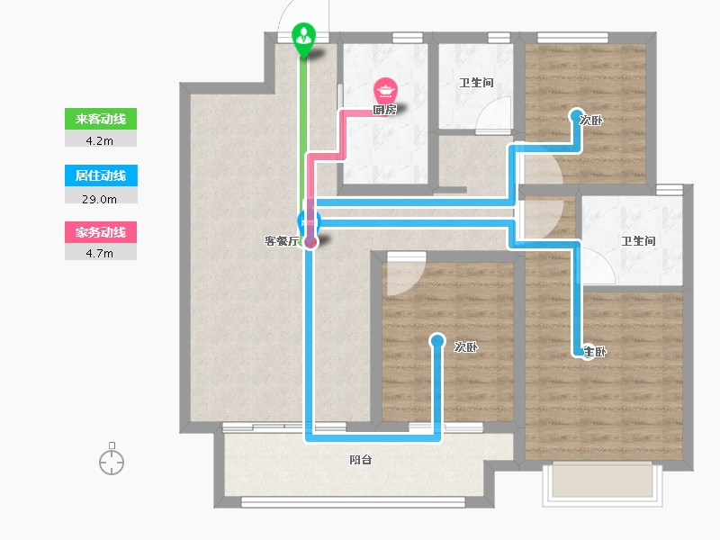 河南省-洛阳市-华芳福昌郡-104.66-户型库-动静线