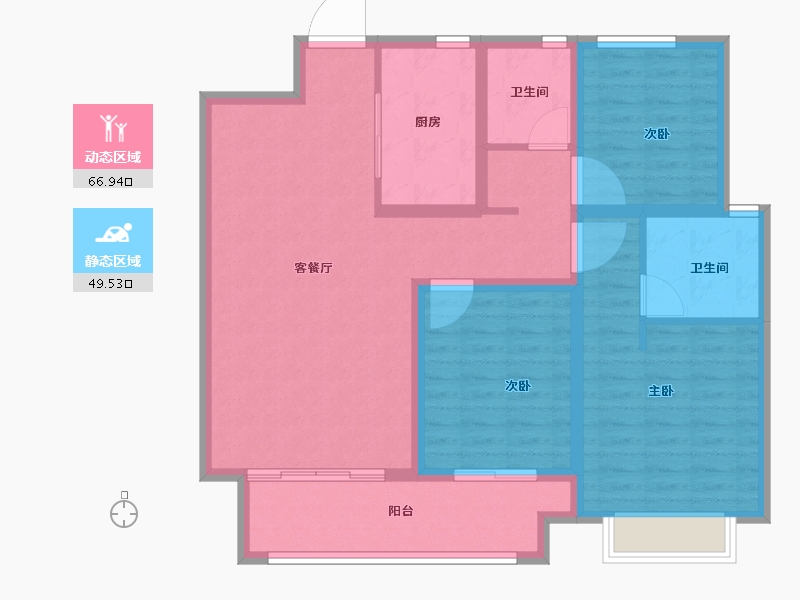 河南省-洛阳市-华芳福昌郡-104.66-户型库-动静分区