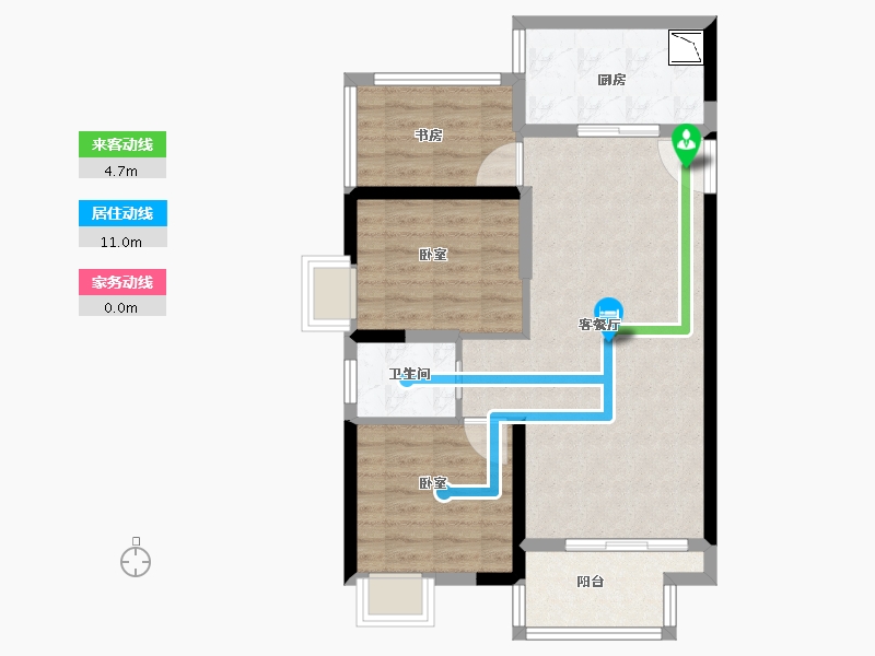 河南省-郑州市-朗悦公园道1号-70.00-户型库-动静线