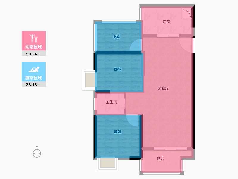 河南省-郑州市-朗悦公园道1号-70.00-户型库-动静分区