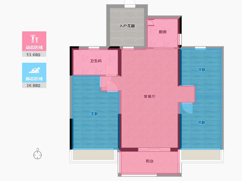 江西省-宜春市-碧桂园明月江南-88.18-户型库-动静分区