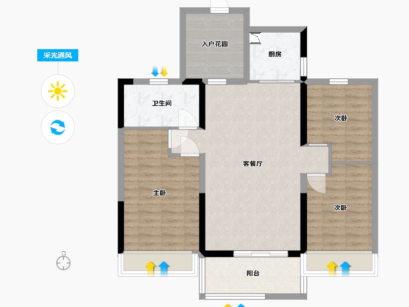 江西省-宜春市-碧桂园明月江南-88.18-户型库-采光通风