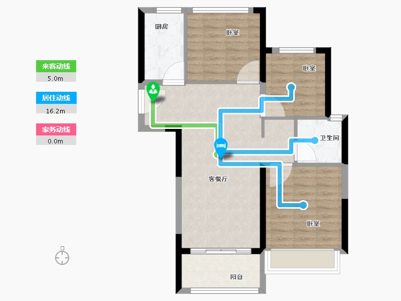 河南省-郑州市-坤达江山筑-70.00-户型库-动静线