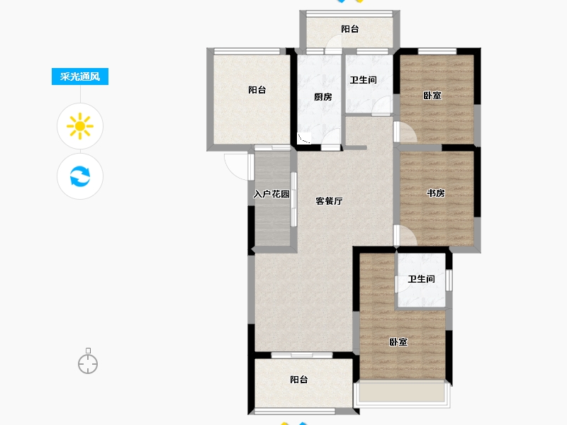 河南省-洛阳市-古都尚郡-106.00-户型库-采光通风