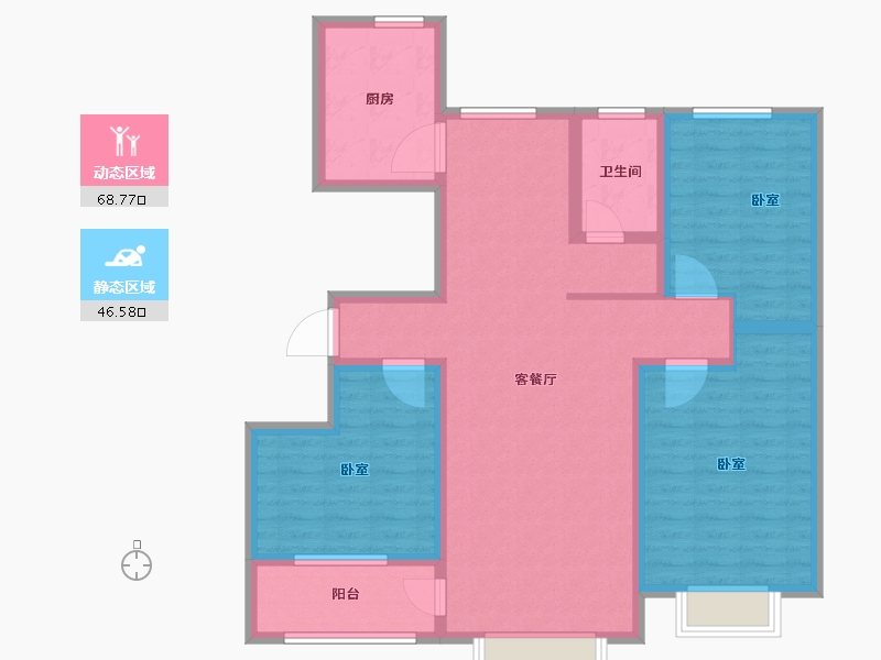 山东省-枣庄市-翰宏·铭筑-102.78-户型库-动静分区