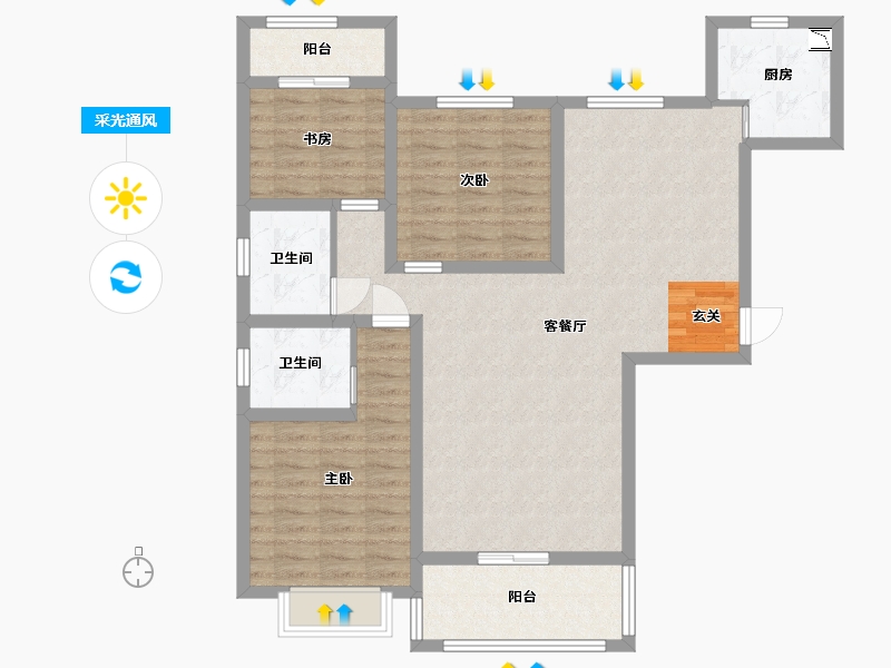 江西省-宜春市-上高印象-101.20-户型库-采光通风