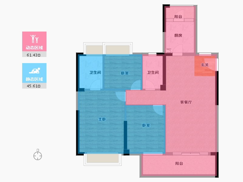 福建省-漳州市-大唐名门印象-96.58-户型库-动静分区