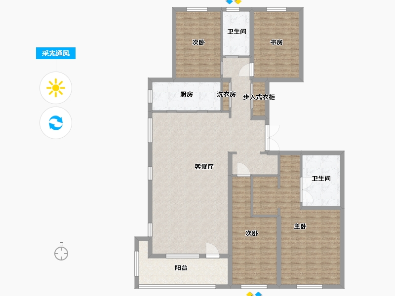 山东省-潍坊市-金鸾御景城-154.30-户型库-采光通风