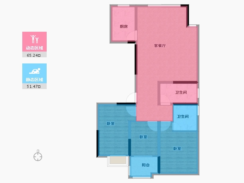 河南省-郑州市-亚星上湖嘉园-105.11-户型库-动静分区