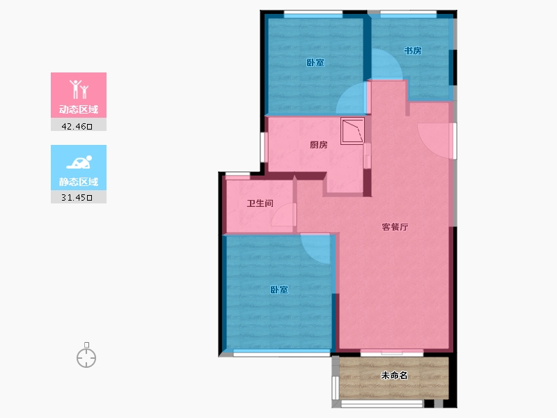 河南省-郑州市-融信朗悦·时光之城-71.00-户型库-动静分区