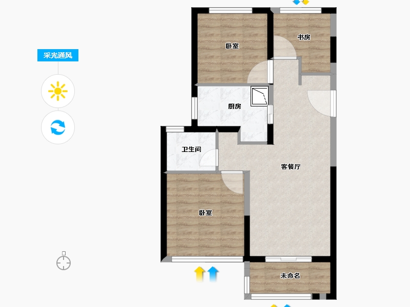 河南省-郑州市-融信朗悦·时光之城-71.00-户型库-采光通风