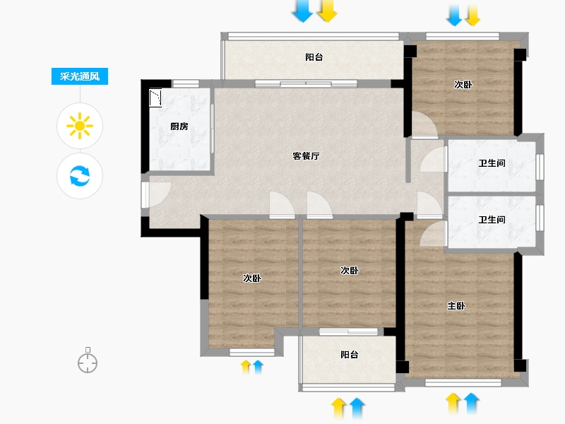 福建省-福州市-永泰外滩1号-97.99-户型库-采光通风