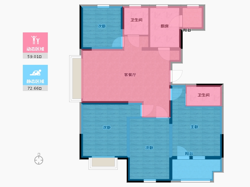 山东省-青岛市-钰泉景苑-118.01-户型库-动静分区