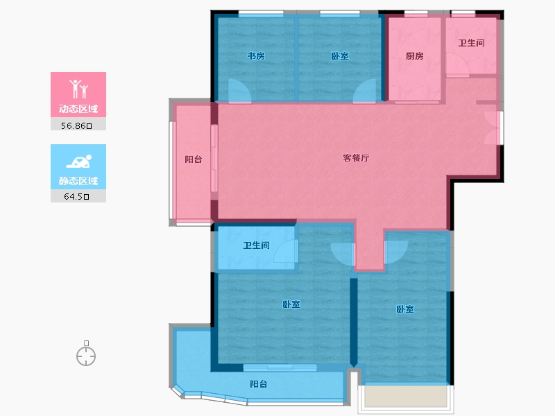 河南省-郑州市-星联·岚溪府-108.95-户型库-动静分区