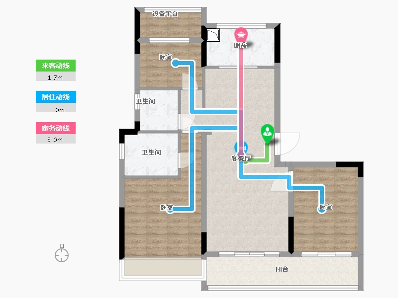 浙江省-舟山市-东梁府-92.00-户型库-动静线