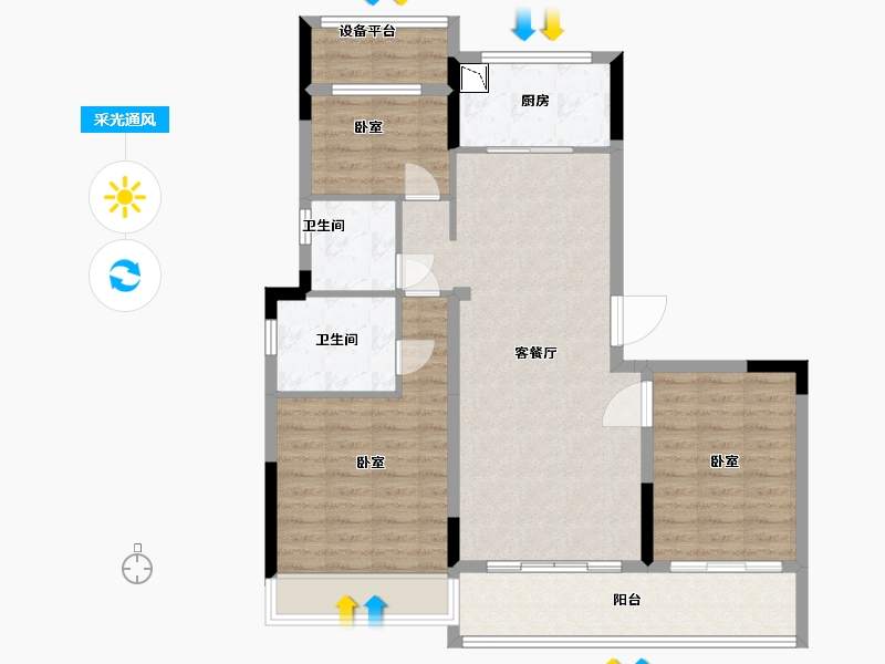 浙江省-舟山市-东梁府-92.00-户型库-采光通风