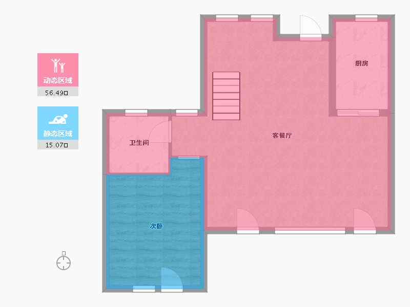 山东省-潍坊市-绿城田园牧歌-65.66-户型库-动静分区